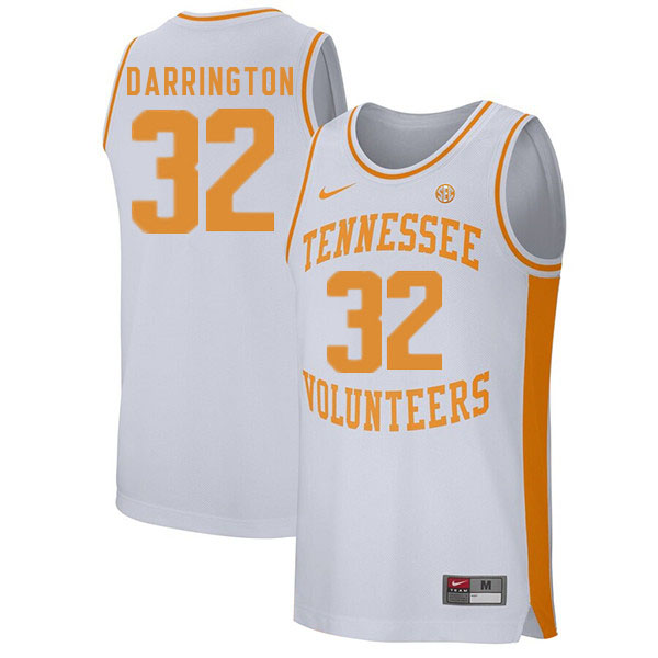 Men #32 Chris Darrington Tennessee Volunteers College Basketball Jerseys Sale-White